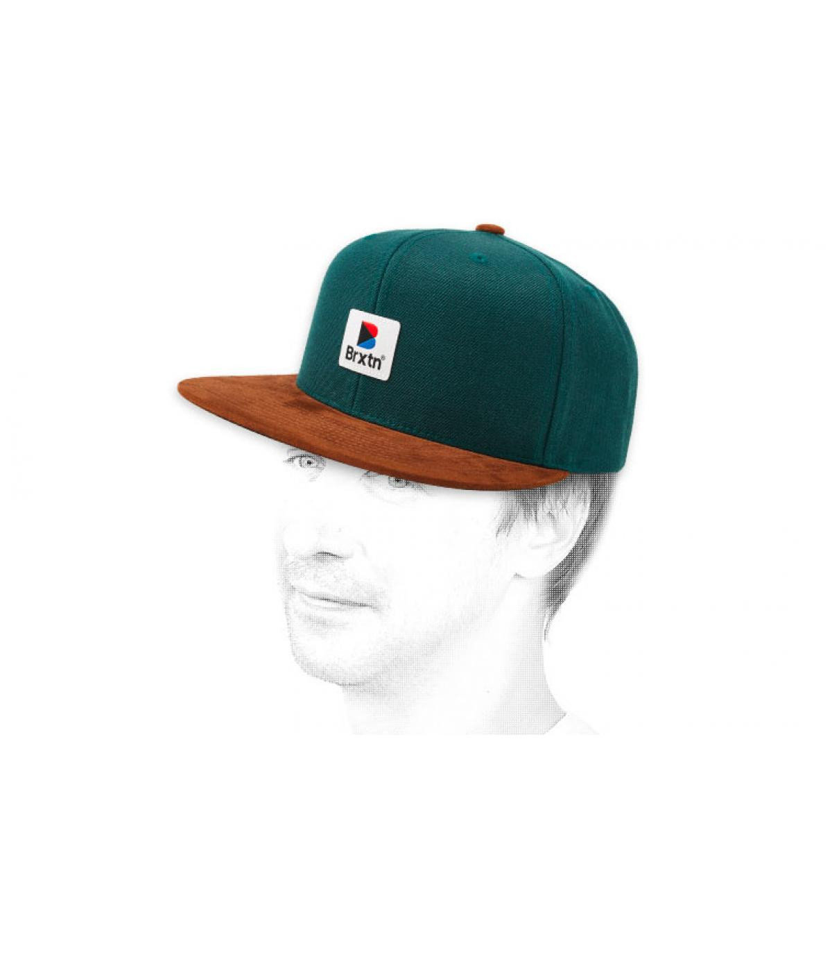 snapback verde marrone Brixton Stowell MP Snapback pine brown